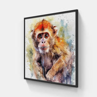 Vibrant Monkey Canva-Canvas-artwall-20x20 cm-Black-Artwall