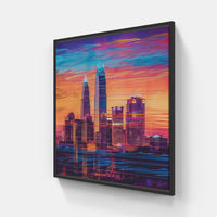 Serene Skyline View-Canvas-artwall-20x20 cm-Black-Artwall