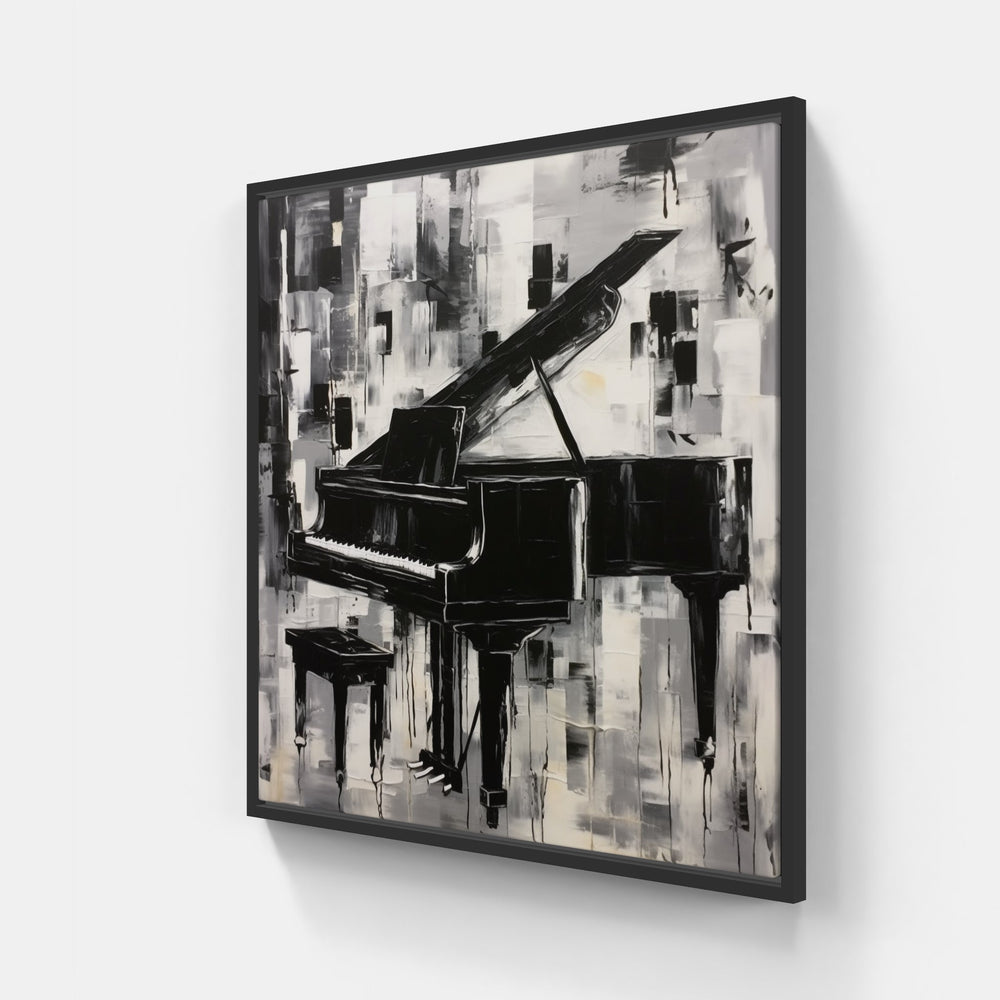 Resonant Piano Notes-Canvas-artwall-20x20 cm-Black-Artwall