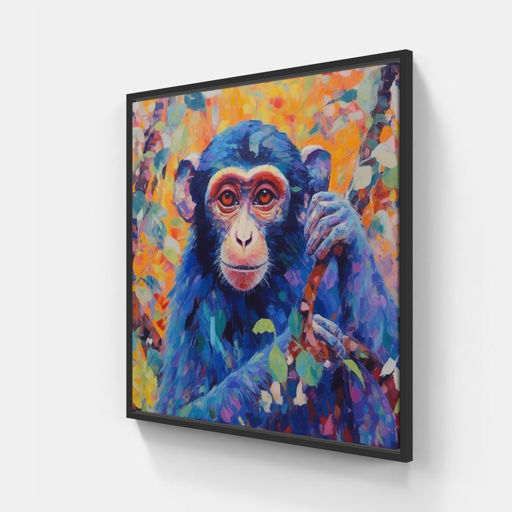 Playful Primate Canva-Canvas-artwall-20x20 cm-Black-Artwall