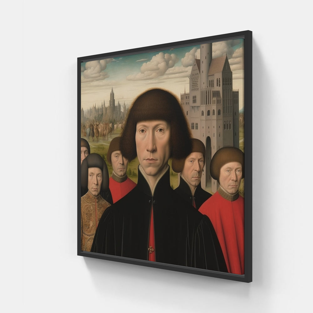 Luminous Van Eyck Beauty-Canvas-artwall-20x20 cm-Black-Artwall