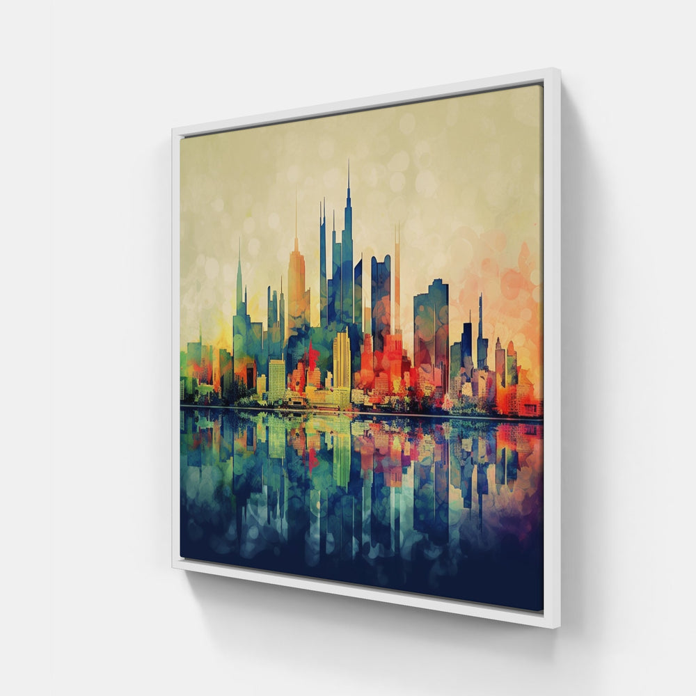 Contemporary City Skyline-Canvas-artwall-20x20 cm-White-Artwall