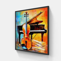 Magical Violin Serenade-Canvas-artwall-20x20 cm-Black-Artwall