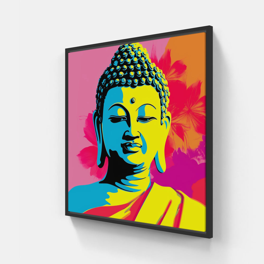 Buddha Zen Pop-Canvas-artwall-20x20 cm-Black-Artwall