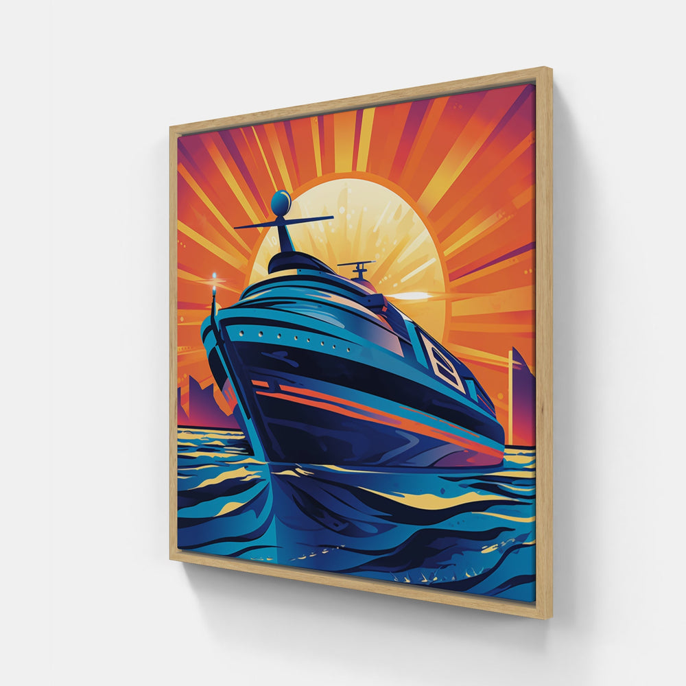 Tranquil Waters Graceful Boat-Canvas-artwall-Artwall