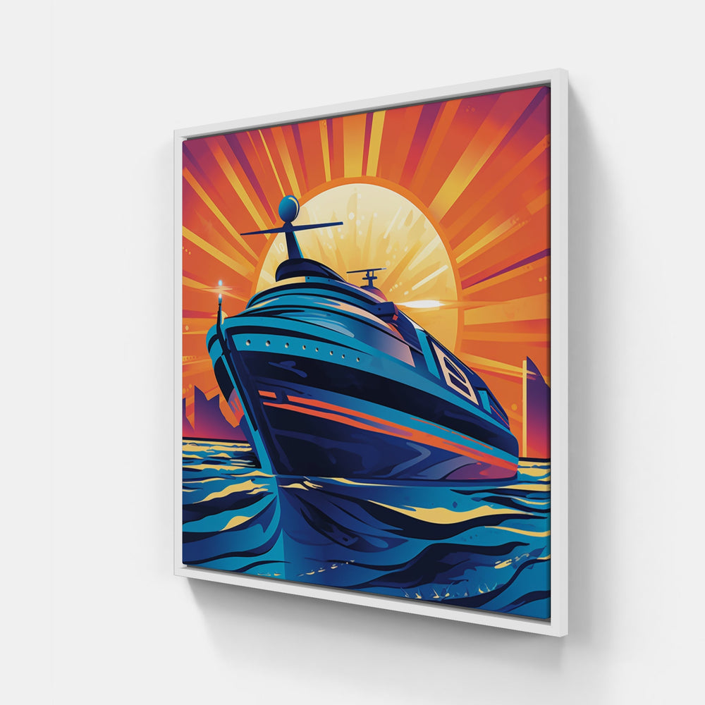 Tranquil Waters Graceful Boat-Canvas-artwall-20x20 cm-White-Artwall