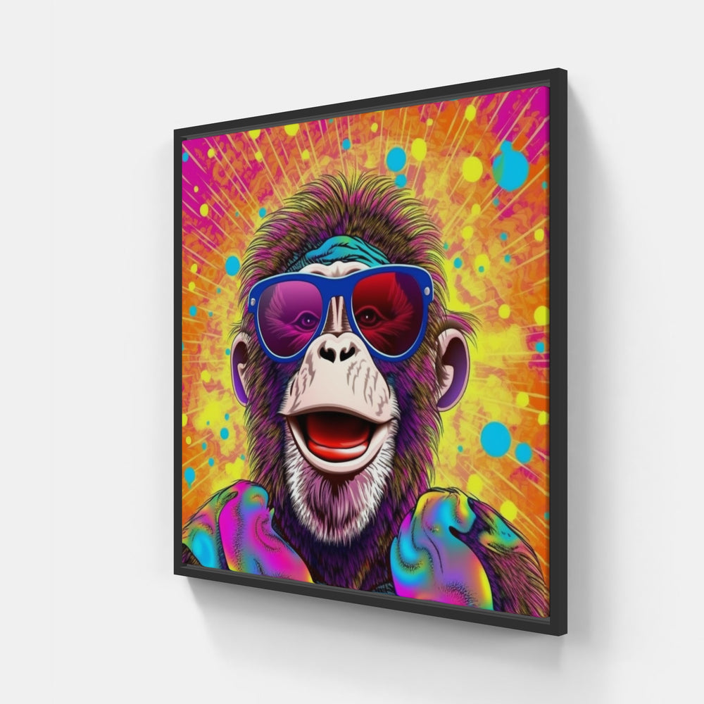 Intriguing Monkey Canva-Canvas-artwall-20x20 cm-Black-Artwall
