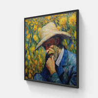 Van Gogh's Radiant Sun-Canvas-artwall-20x20 cm-Black-Artwall