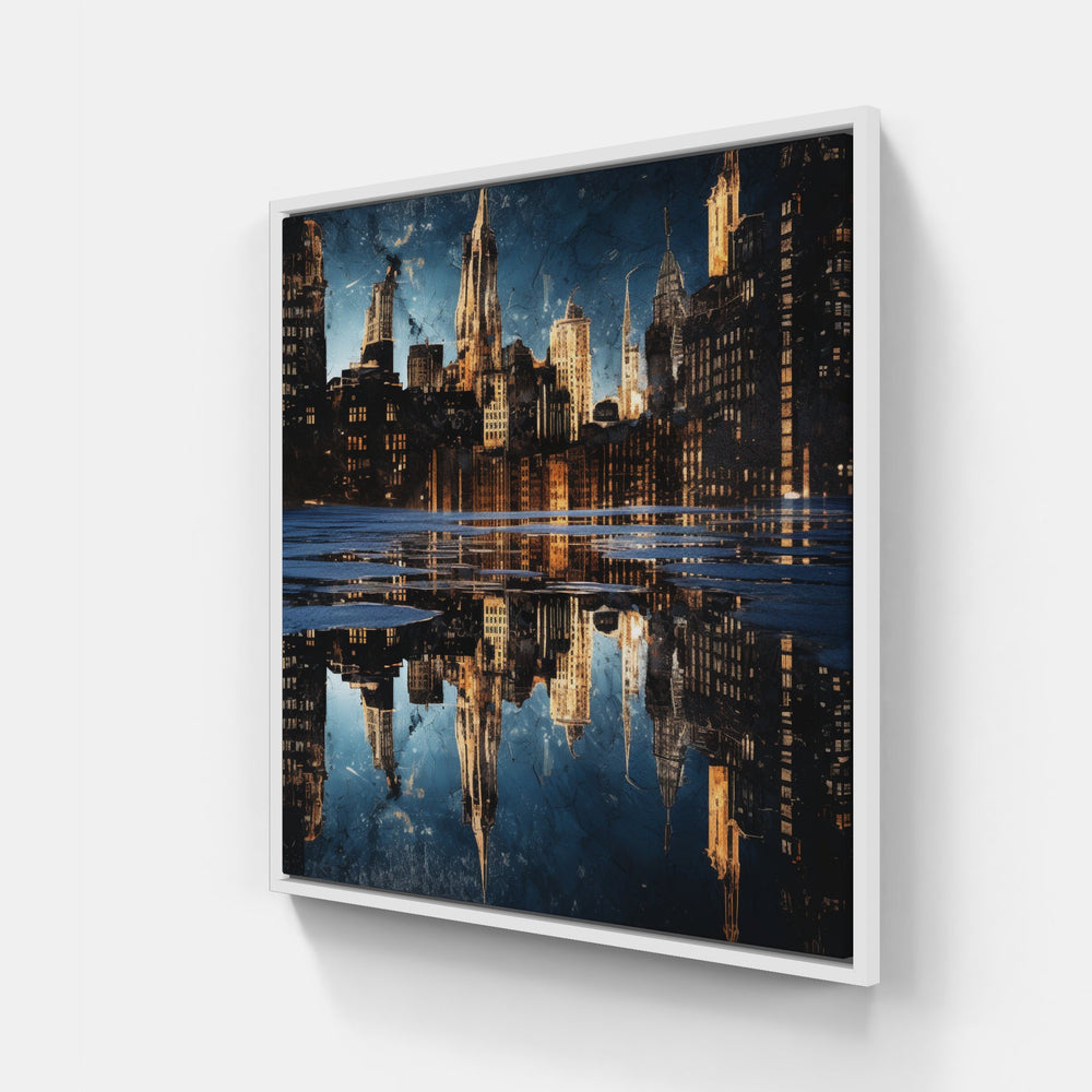 Nighttime Urban Reverie-Canvas-artwall-40x40 cm-White-Artwall