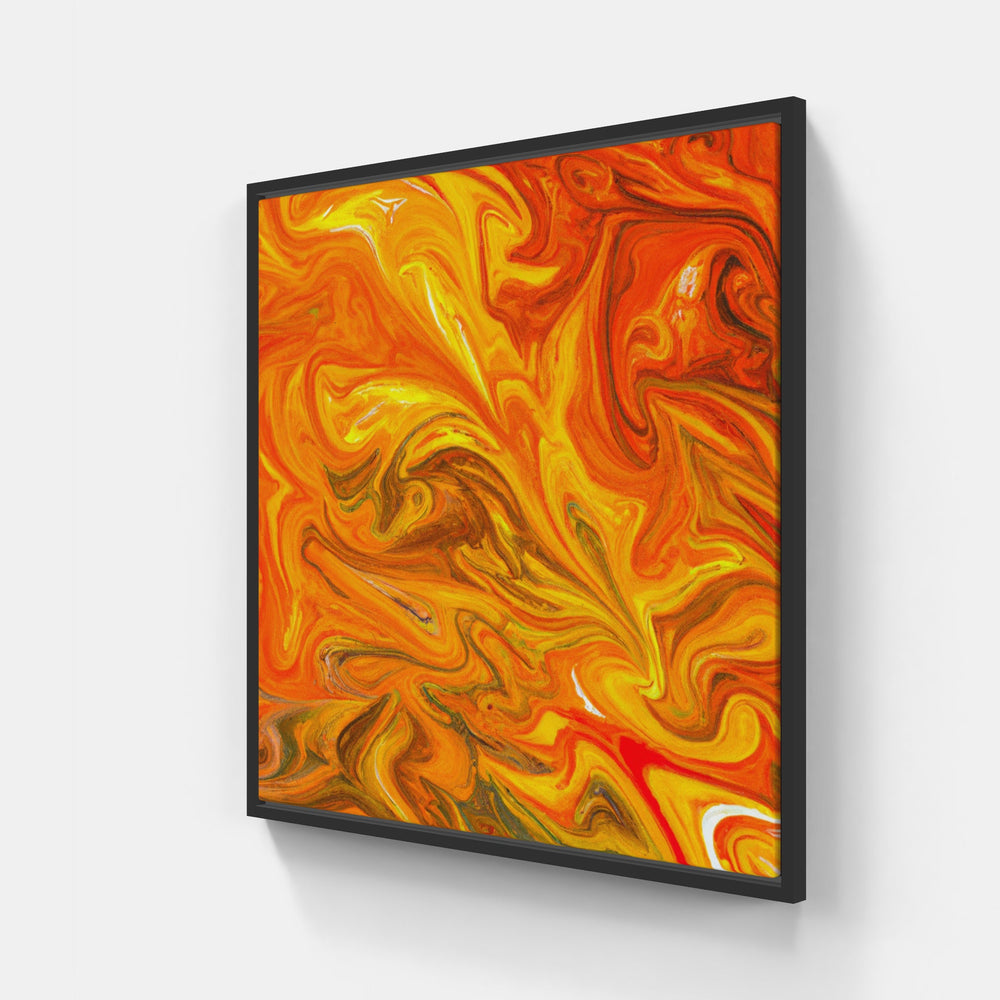 Orange sunlight glows-Canvas-artwall-20x20 cm-Black-Artwall