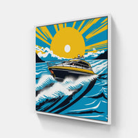 Coastal Serenade Elegant Yacht-Canvas-artwall-20x20 cm-White-Artwall