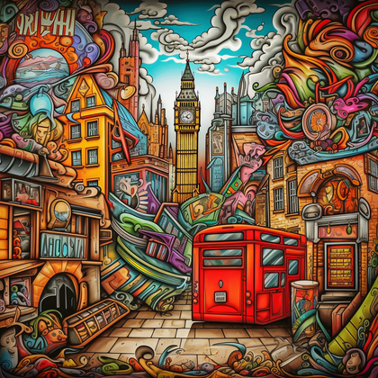 London Vibrant Melodies-Canvas-artwall-Artwall