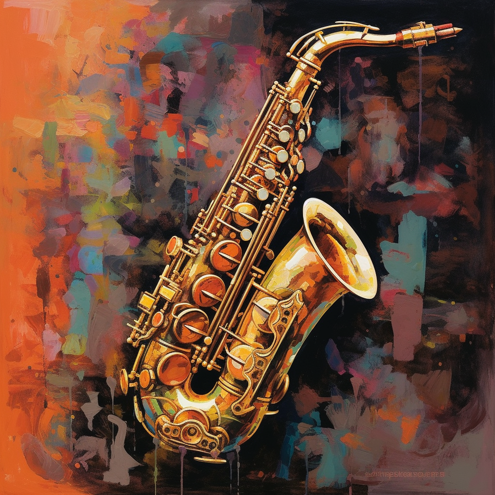 Whimsical Saxophone Notes-Canvas-artwall-Artwall