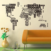 Sticker Mural Carte du Monde XXL - Design Typographique