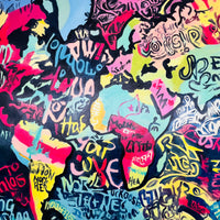 Graffiti Map Wall Painting