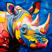 Powerful Rhinoceros Modern Canvas