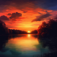 Tranquil Sunset Silhouette-Canvas-artwall-Artwall