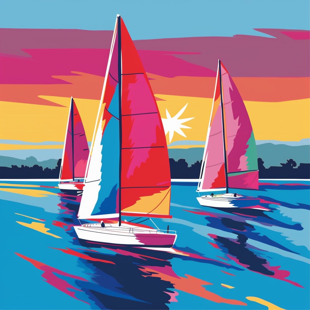Yacht Dreams Sailing Bliss-Canvas-artwall-Artwall
