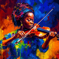 Rhythmic Violin Rhapsody-Canvas-artwall-Artwall