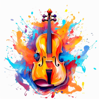 Vibrant Violin Symphony-Canvas-artwall-Artwall