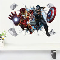 Stickers Muraux 3D Avengers - Effet Stéréoscopique pour Chambre d’Enfant ou Salon