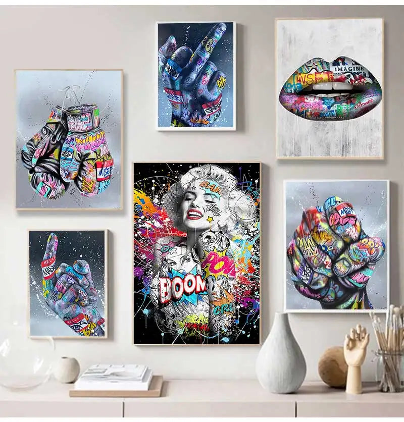 Tableau Pop Art "Poing Graffiti"