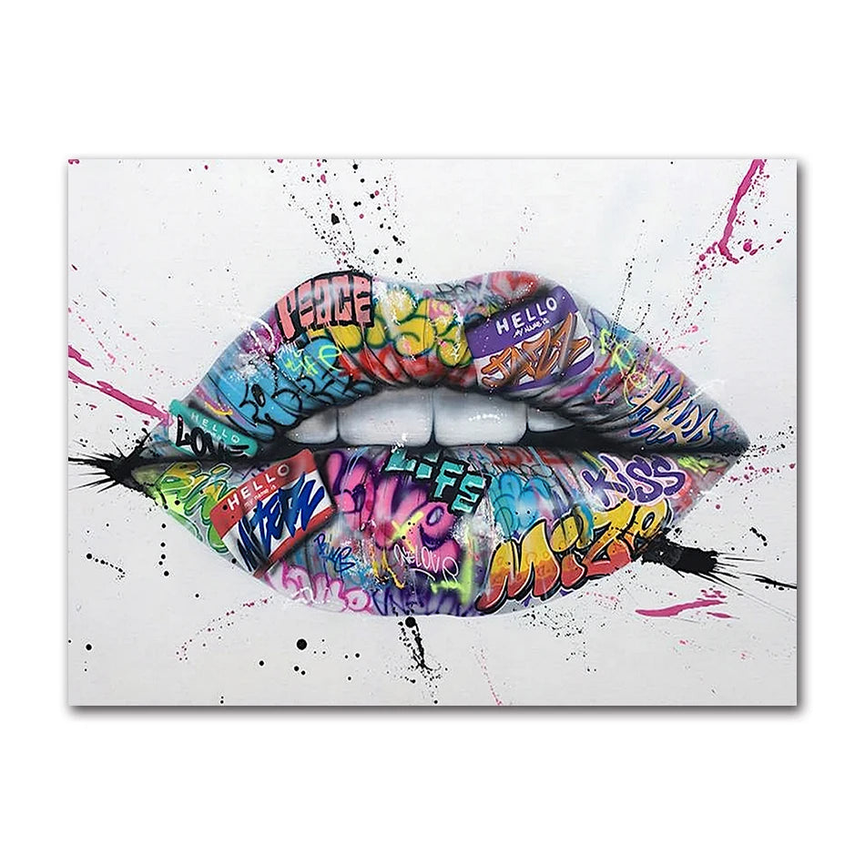 Tableau Pop Art "Baiser Graffiti"