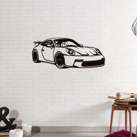 Décoration Murale en Métal "Silhouette de Voiture 911"