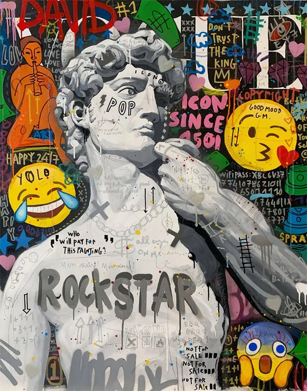 Tableau Pop Art "David Rockstar"