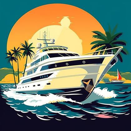 Sailing into Bliss Serene Yacht-Canvas-artwall-Artwall