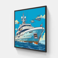Seafaring Dreams Stunning Boat-Canvas-artwall-20x20 cm-Black-Artwall