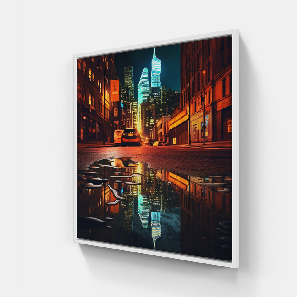 Nightfall in the City-Canvas-artwall-40x40 cm-White-Artwall