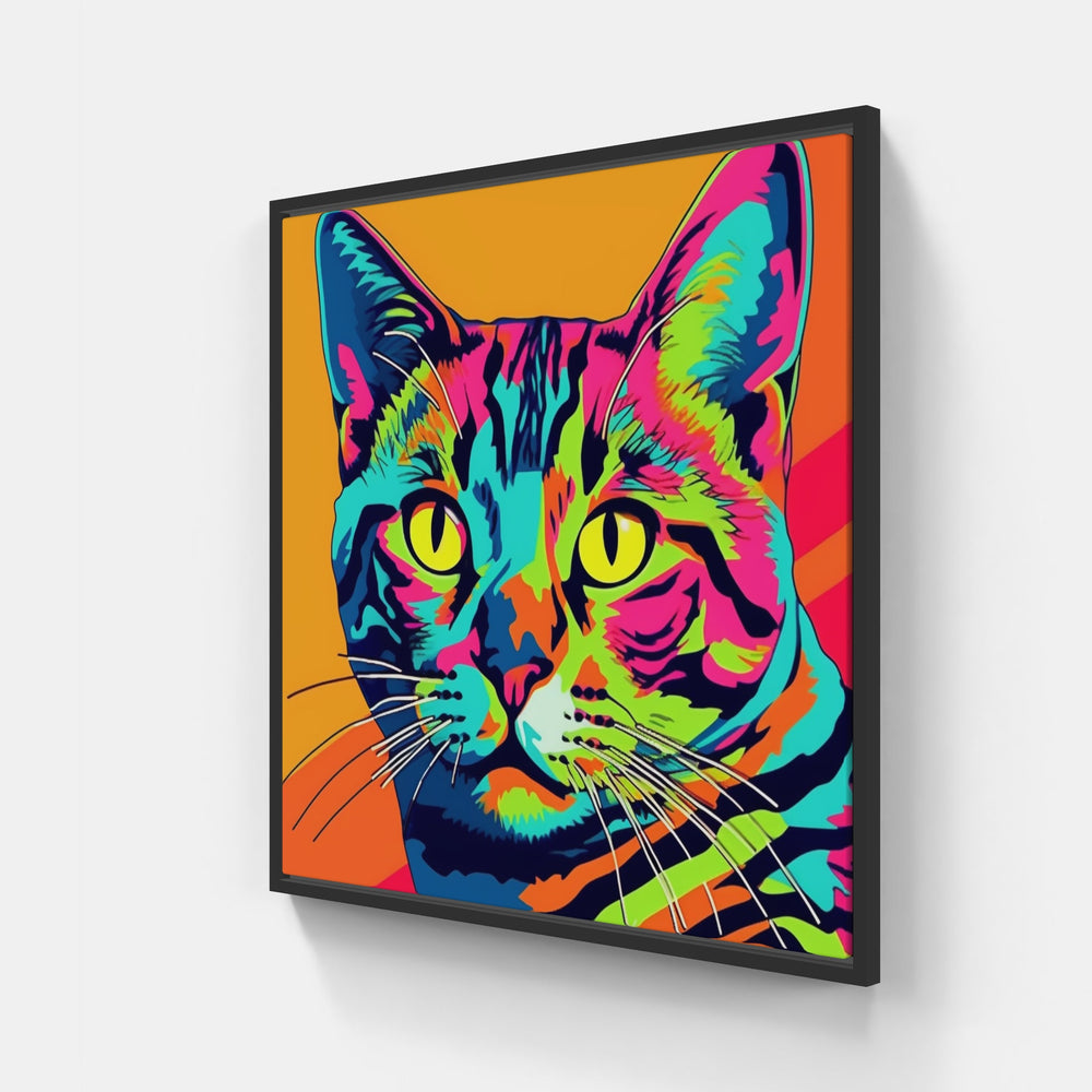Cat purrs peace-Canvas-artwall-20x20 cm-Black-Artwall