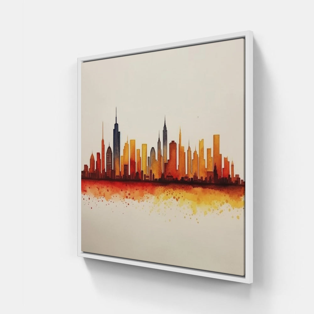 Captivating Cityscape Skyline-Canvas-artwall-20x20 cm-White-Artwall