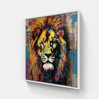 Lion Roar Bravely-Canvas-artwall-20x20 cm-White-Artwall