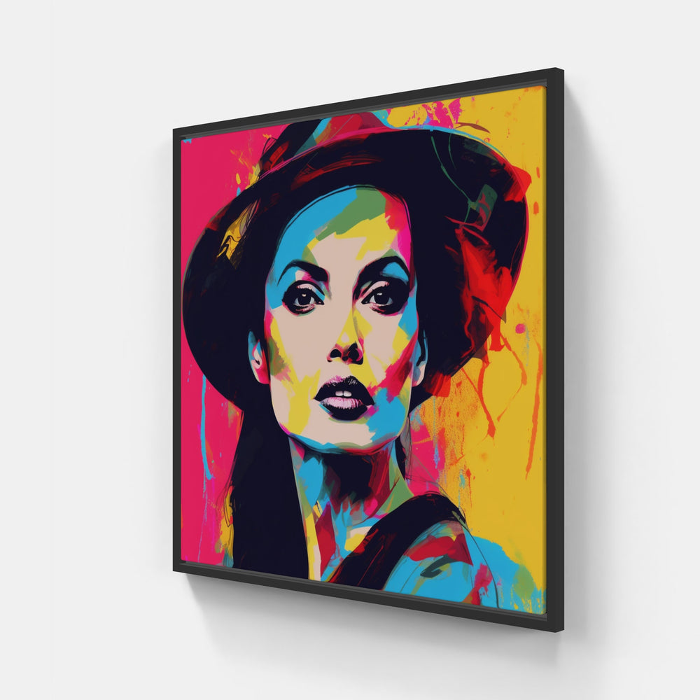 Angelina Jolie-Canvas-artwall-20x20 cm-Black-Artwall