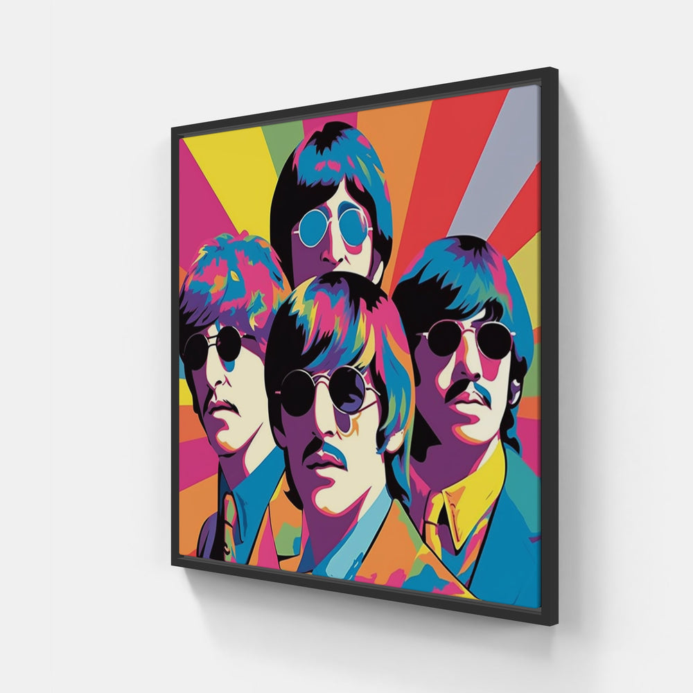 The Beatles-Canvas-artwall-20x20 cm-Black-Artwall
