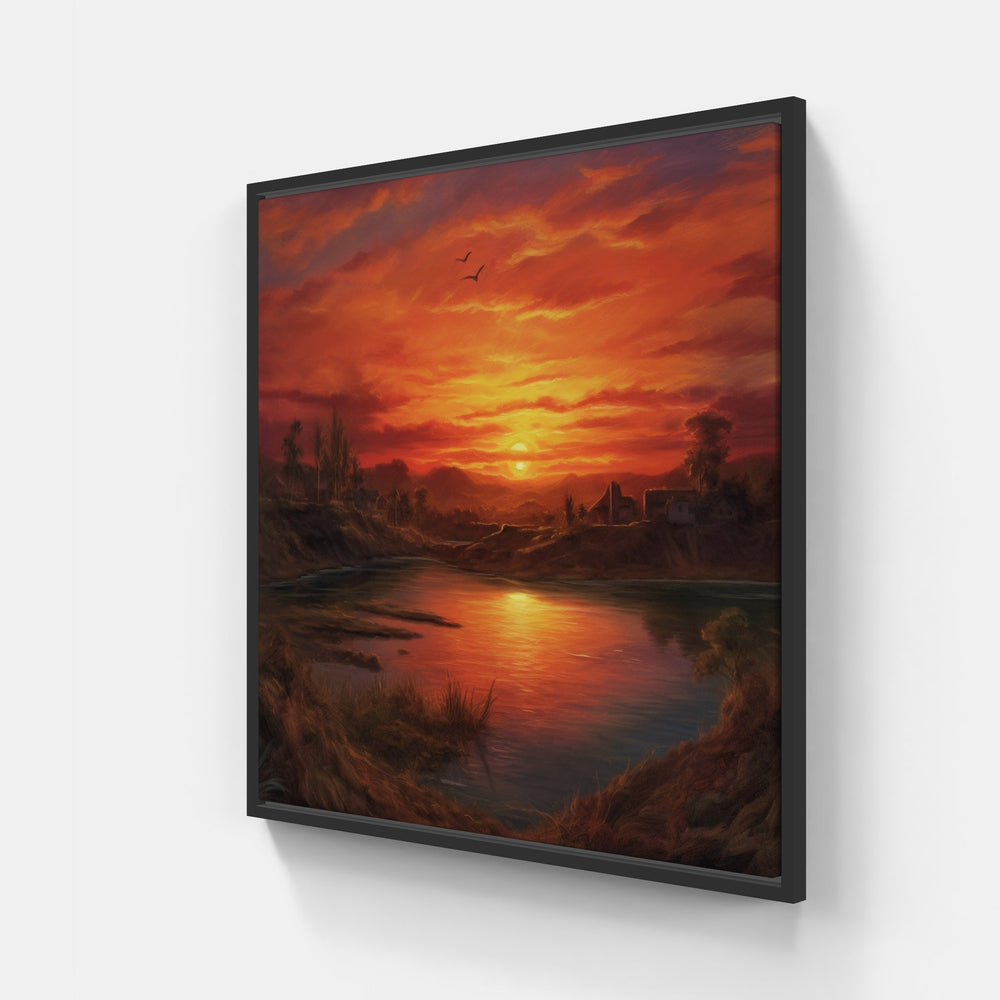 Sunset Solitude Canva-Canvas-artwall-20x20 cm-Black-Artwall