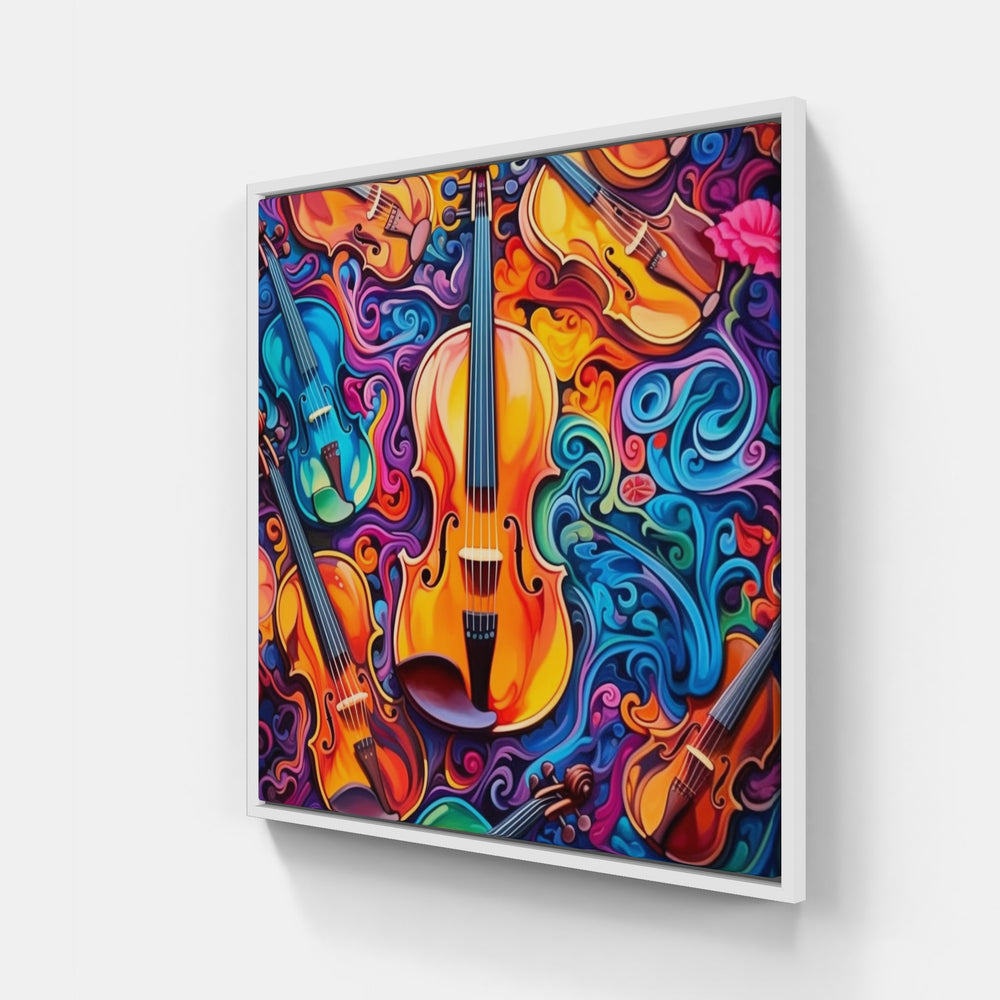 Melancholic Violin Lament-Canvas-artwall-20x20 cm-White-Artwall