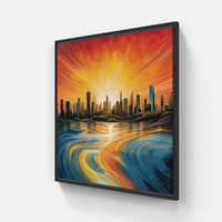 Urban Skyline Symphony-Canvas-artwall-20x20 cm-Black-Artwall