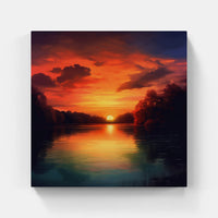 Tranquil Sunset Silhouette-Canvas-artwall-Artwall