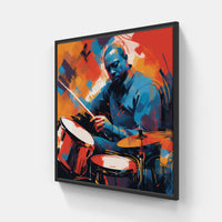 Drum Serenade Canvas-Canvas-artwall-20x20 cm-Black-Artwall