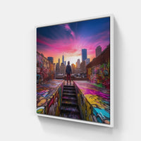 Metropolis After Dark-Canvas-artwall-40x40 cm-White-Artwall