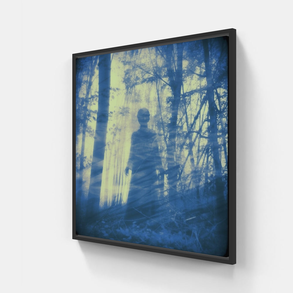 Vintage Cyanotype Elegance-Canvas-artwall-20x20 cm-Black-Artwall