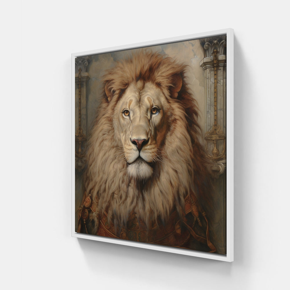 Lion Roar Bravely-Canvas-artwall-20x20 cm-White-Artwall