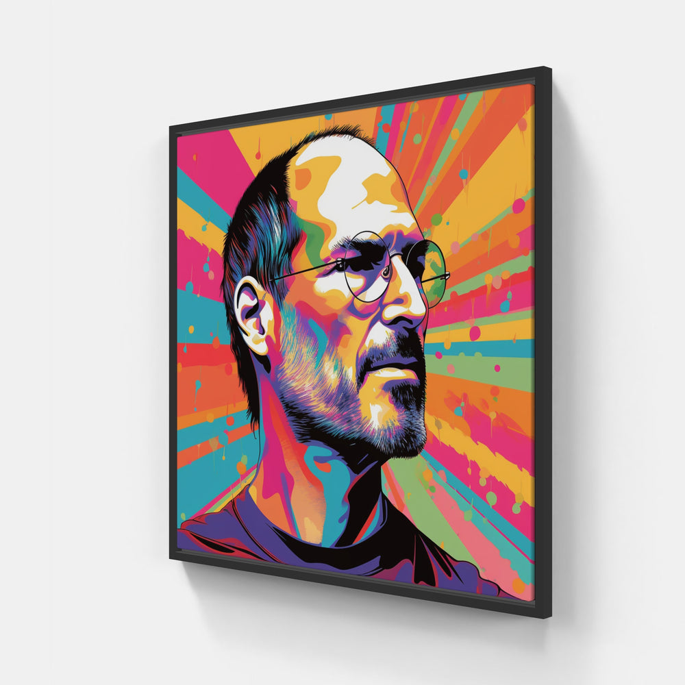 Steve Jobs-Canvas-artwall-20x20 cm-Black-Artwall