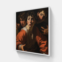 Dynamic Caravaggio Encounter-Canvas-artwall-20x20 cm-White-Artwall