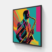 Melodic Saxophone Harmony-Canvas-artwall-20x20 cm-Black-Artwall