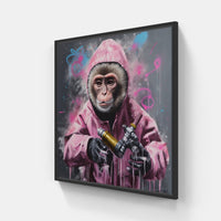 Graceful Monkeys Art-Canvas-artwall-20x20 cm-Black-Artwall