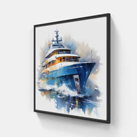 Midnight Sail Yacht Beauty-Canvas-artwall-20x20 cm-Black-Artwall